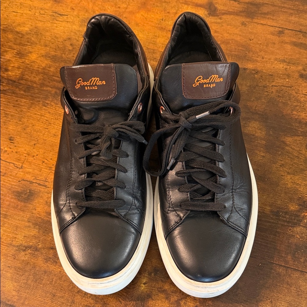 Good Man Brand Black and White Leather Sneakers